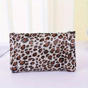 Women's Cosmetic Bag Chic & Sleek Leopard Print Makeup Organizer Minimalist